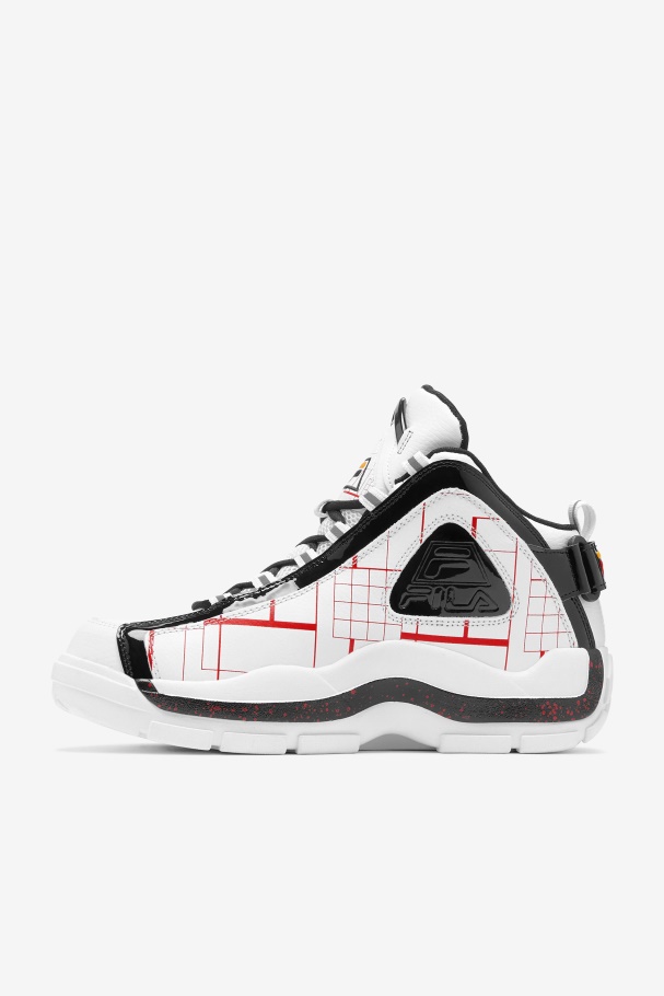 White/Black/Gold Men\'s Grant Hill 2 Fila UK