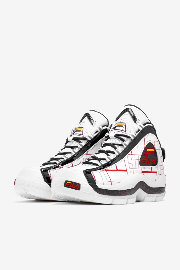 White/Black/Gold Men\'s Grant Hill 2 Fila UK