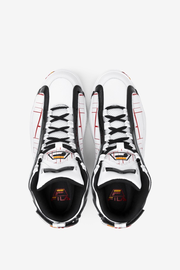 White/Black/Gold Men\'s Grant Hill 2 Fila UK
