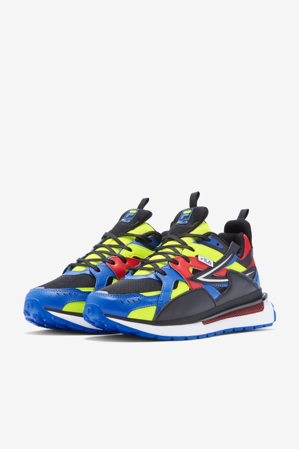 Men\'s Sandenal Black/Blue/Yellow Fila UK