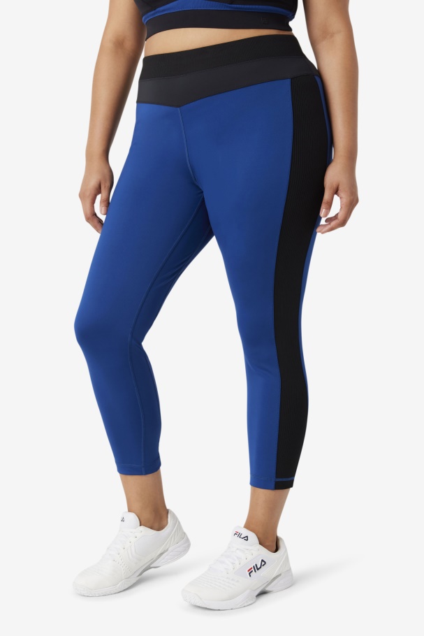 Forza Texture High Waist Legging Fila UK Navy Peony/Black