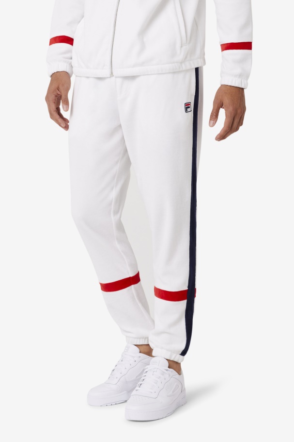 Fila UK White/Navy/Red Ravid Velour Pant