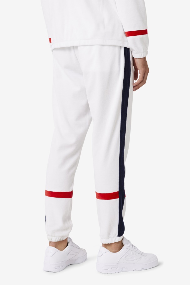 Fila UK White/Navy/Red Ravid Velour Pant