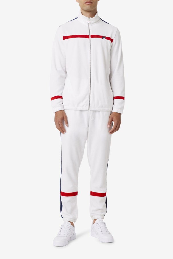 Fila UK White/Navy/Red Ravid Velour Pant