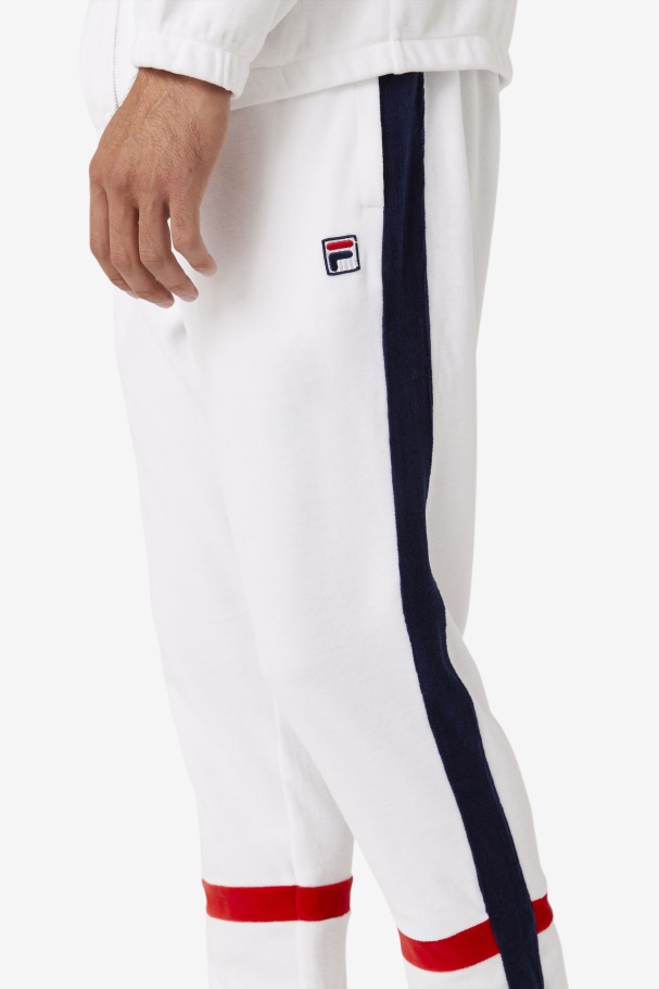 Fila UK White/Navy/Red Ravid Velour Pant
