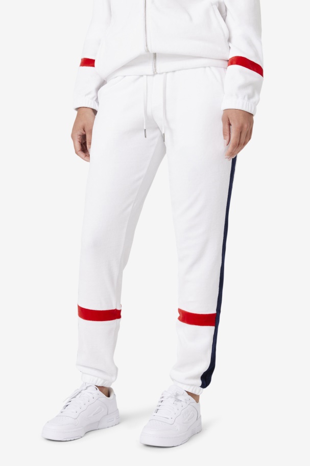 Fila UK White/Navy/Red Ravid Velour Pant
