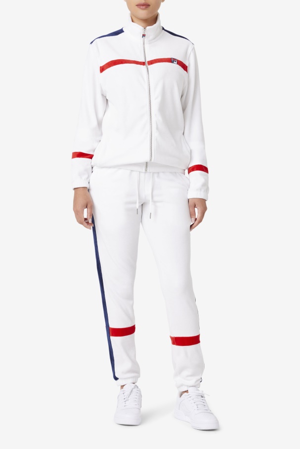 Fila UK White/Navy/Red Ravid Velour Pant