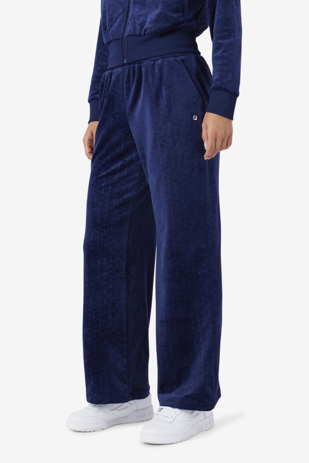Devika Velour Track Pant Fila UK Navy
