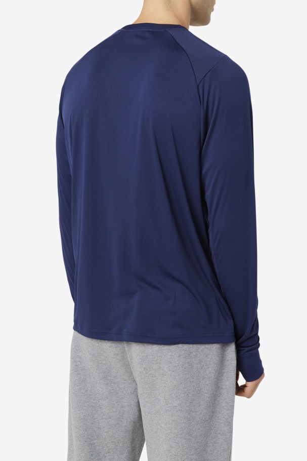 Peacoat/Black Jazam Long Sleeve Crew Fila UK