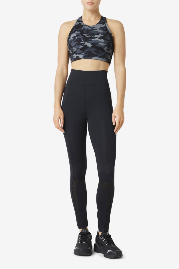 Black Fila UK Forza Color Blocked Legging