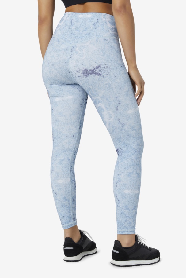 Blue Fog Print Forza Sleek 7/8 Leggings Fila UK