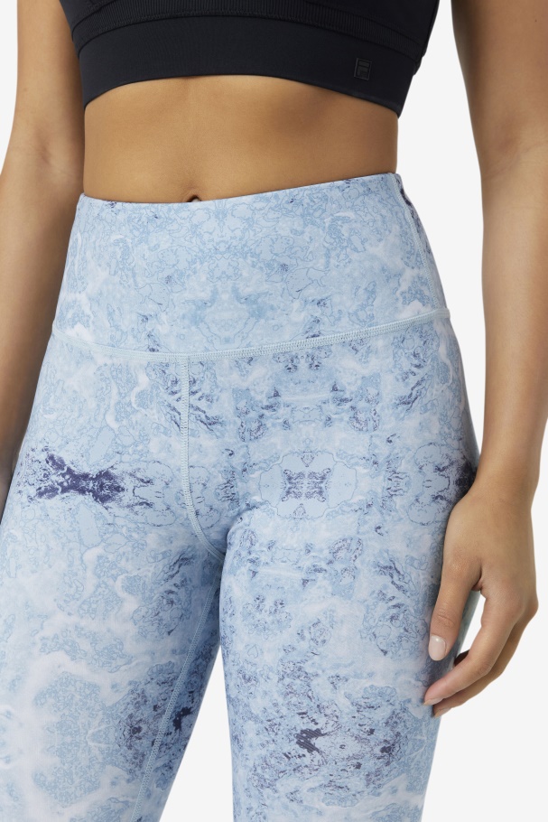 Blue Fog Print Forza Sleek 7/8 Leggings Fila UK