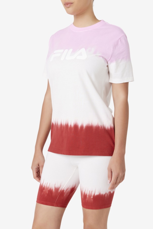Pirouette/White/Earth Red Fila UK Alivia Tie Dye Tee