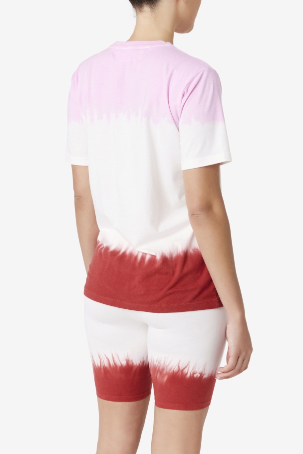 Pirouette/White/Earth Red Fila UK Alivia Tie Dye Tee