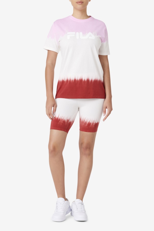 Pirouette/White/Earth Red Fila UK Alivia Tie Dye Tee