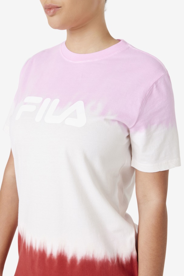 Pirouette/White/Earth Red Fila UK Alivia Tie Dye Tee