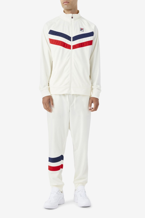 Egret/Red/Navy Fila UK Jaya Track Pant