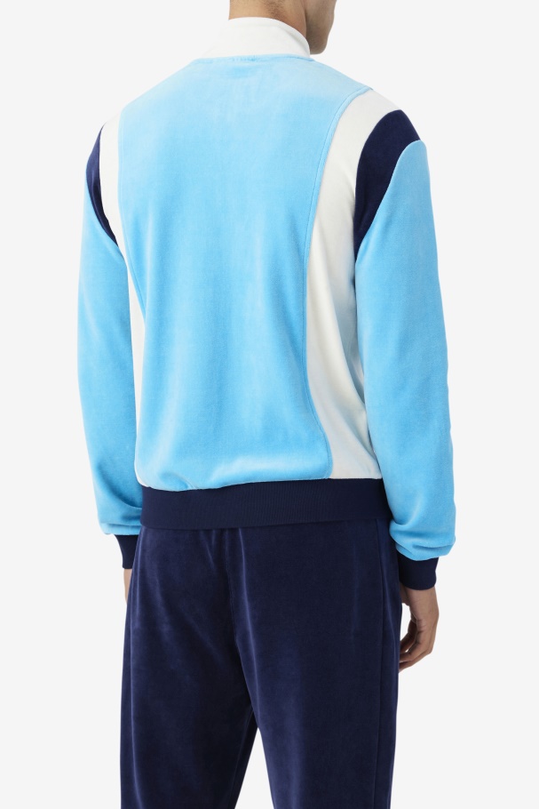 Fila UK Floyd Velour Jacket Aquarius/Egret/Navy