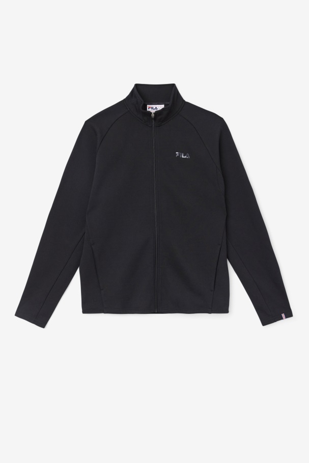 Black Fila UK Commuter Track Jacket
