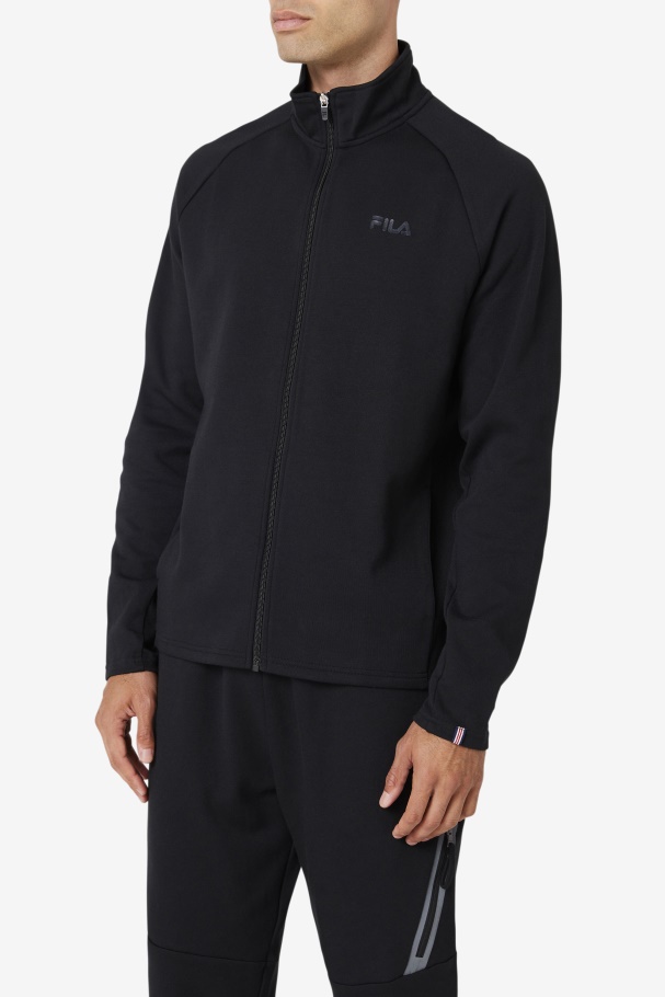 Black Fila UK Commuter Track Jacket