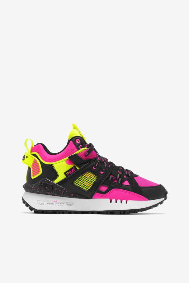 Black/White/Pink Glow Women's Spectra Fila UK