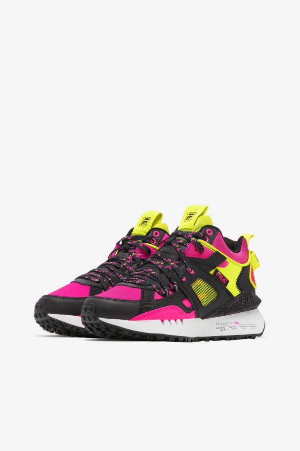 Black/White/Pink Glow Women\'s Spectra Fila UK
