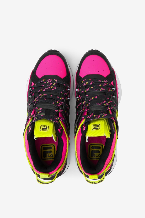 Black/White/Pink Glow Women\'s Spectra Fila UK