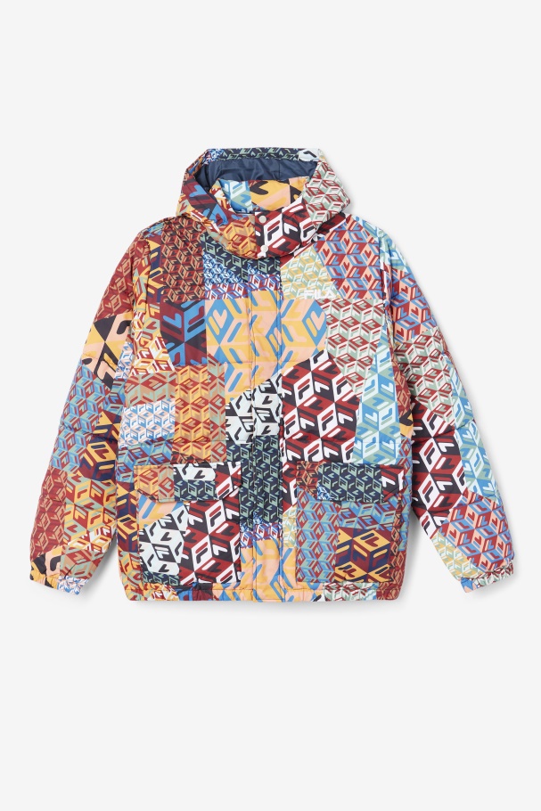 Vostok Outdoor Puffer Jacket Fila UK Ocean/Yellow/White