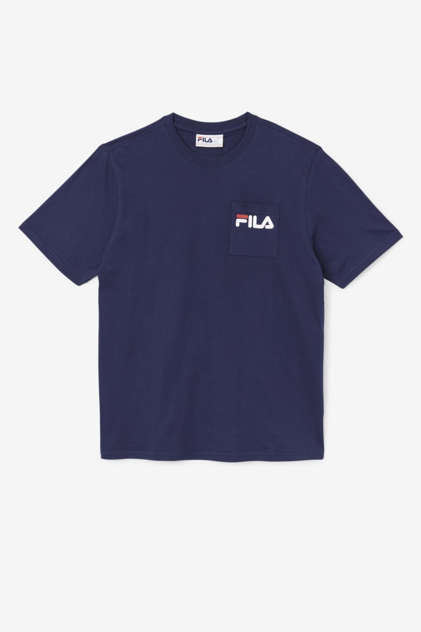 Peacoat Fila UK Curtis Pocket Tee