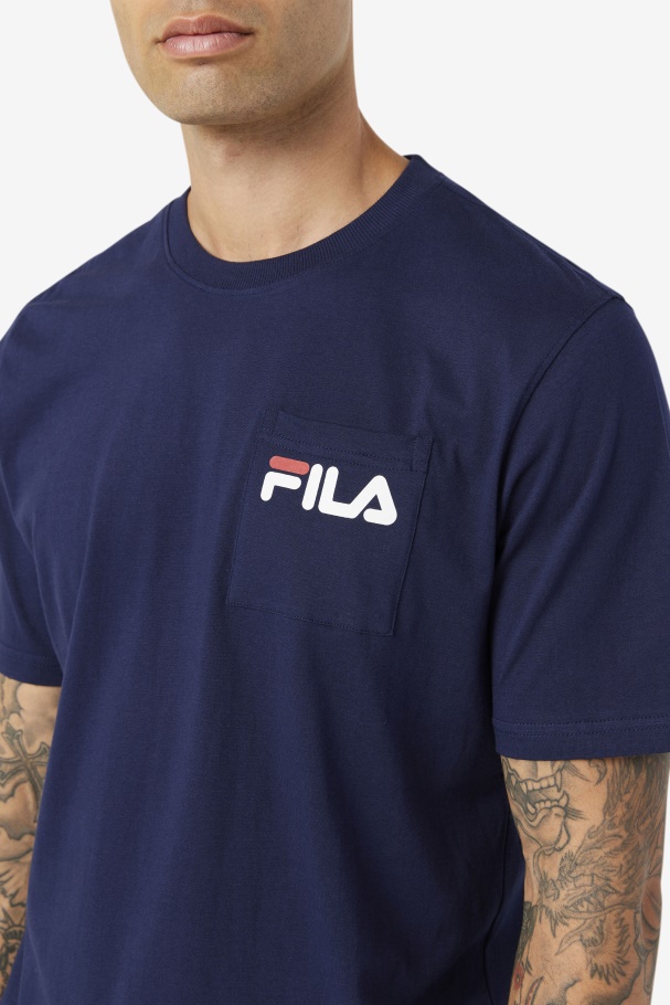 Peacoat Fila UK Curtis Pocket Tee