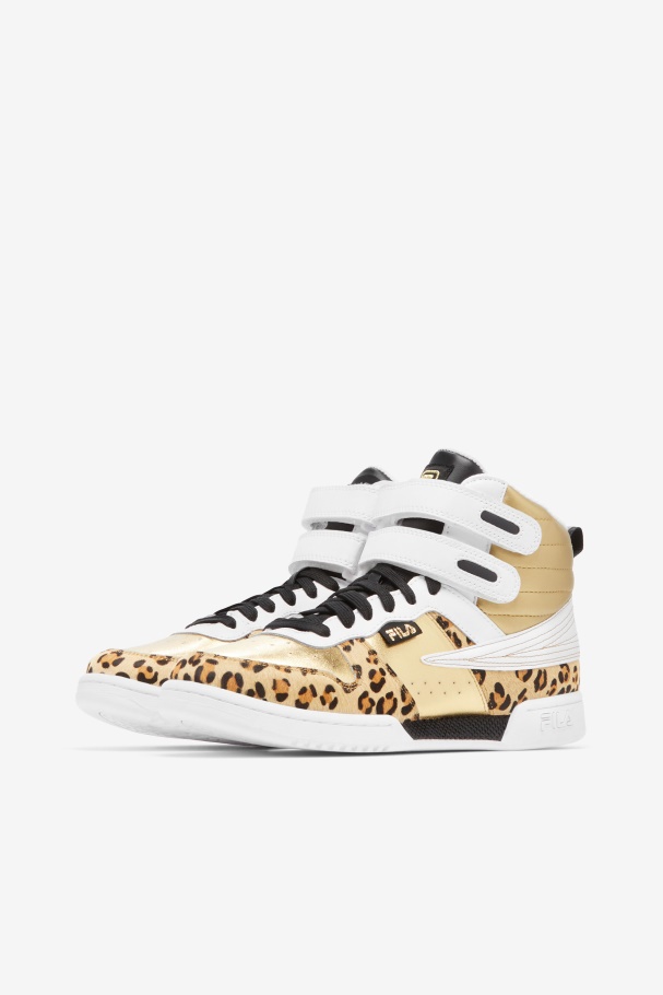 Fila UK Metallic Gold/White/Black Women\'s F-14 Metallic