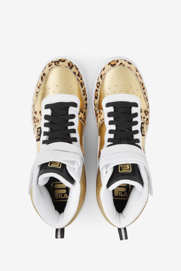 Fila UK Metallic Gold/White/Black Women\'s F-14 Metallic