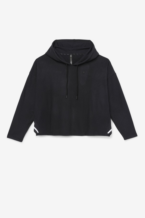 Fi-Lux Cropped Black Hoodie Fila UK