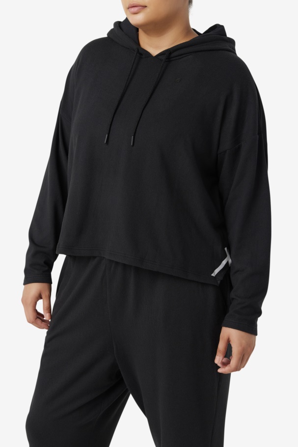 Fi-Lux Cropped Black Hoodie Fila UK