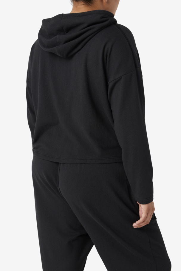 Fi-Lux Cropped Black Hoodie Fila UK