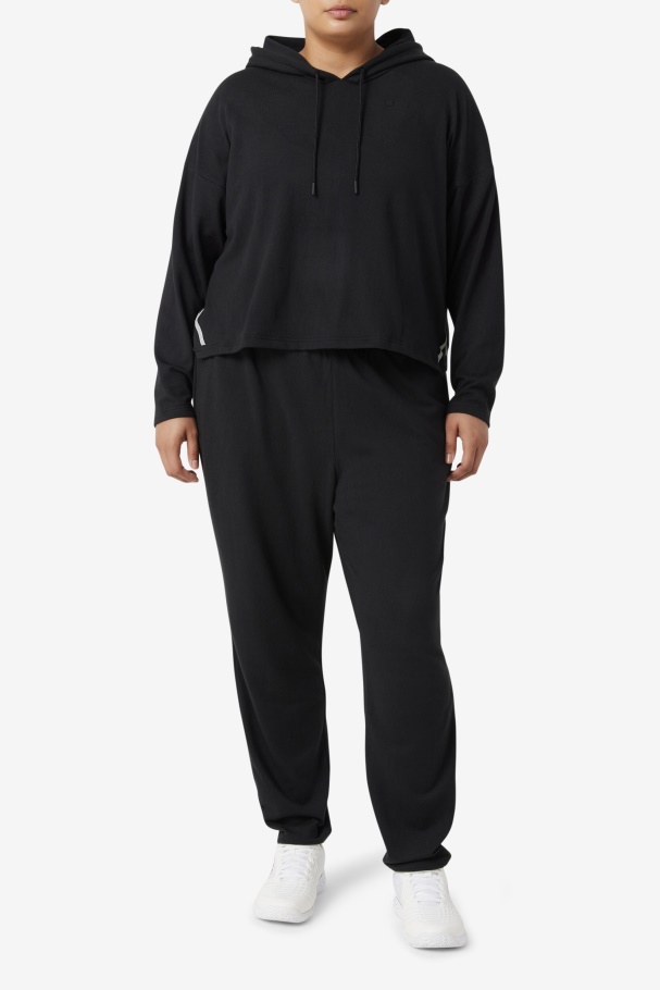 Fi-Lux Cropped Black Hoodie Fila UK