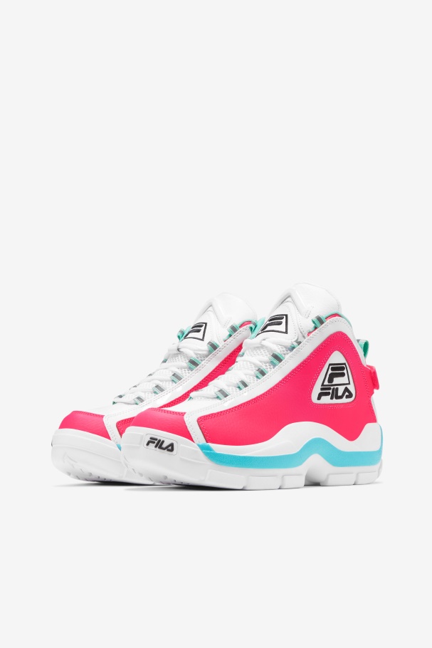 Women\'s Grant Hill 2 White/Diva Pink/Blue Fila UK