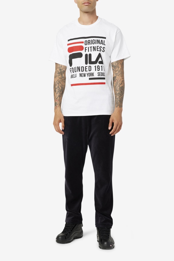 White/Black/Red Fila UK Original Fitness Tee
