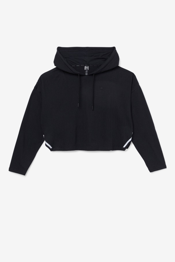 Fi-Lux Cropped Hoodie Black Fila UK