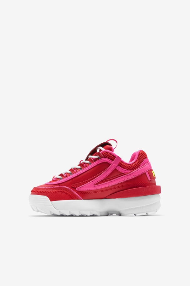 Red/Pink/Yellow Fila UK Big Kids\' Disruptor 2 Exp
