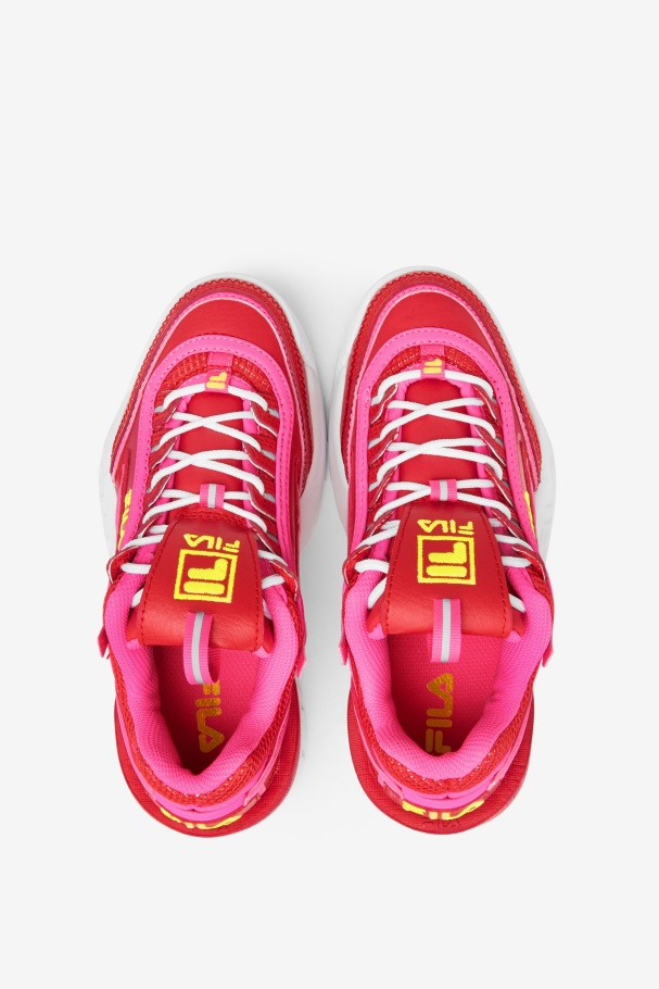 Red/Pink/Yellow Fila UK Big Kids\' Disruptor 2 Exp