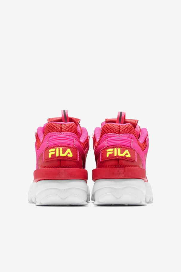 Red/Pink/Yellow Fila UK Big Kids\' Disruptor 2 Exp