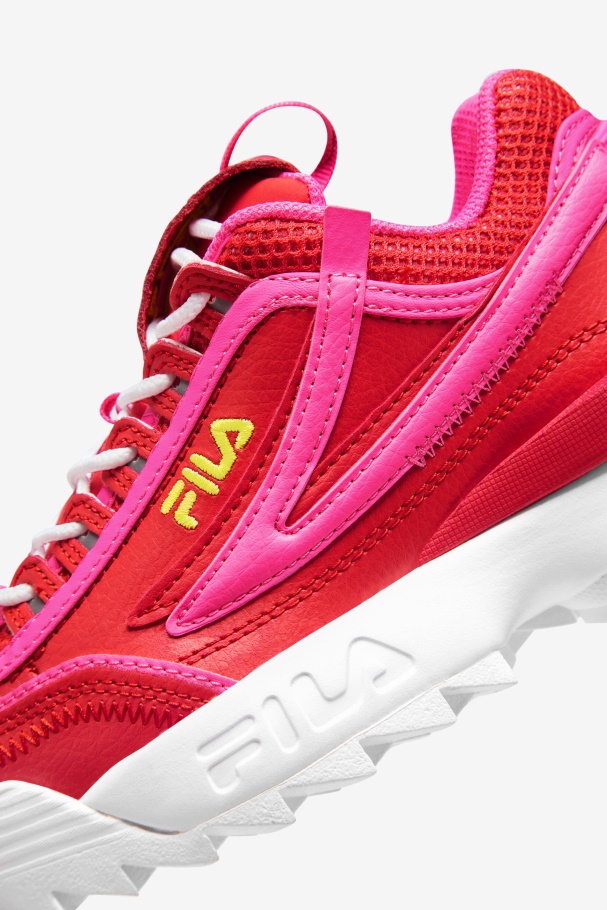 Red/Pink/Yellow Fila UK Big Kids\' Disruptor 2 Exp