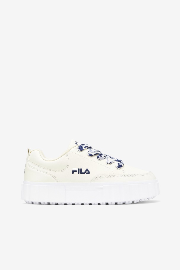 Fila UK Women's Sandblast Low Satin Lace White/Navy/White