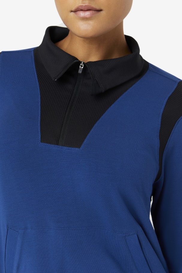Navy Peony Fila UK Fi-Lux Half Zip