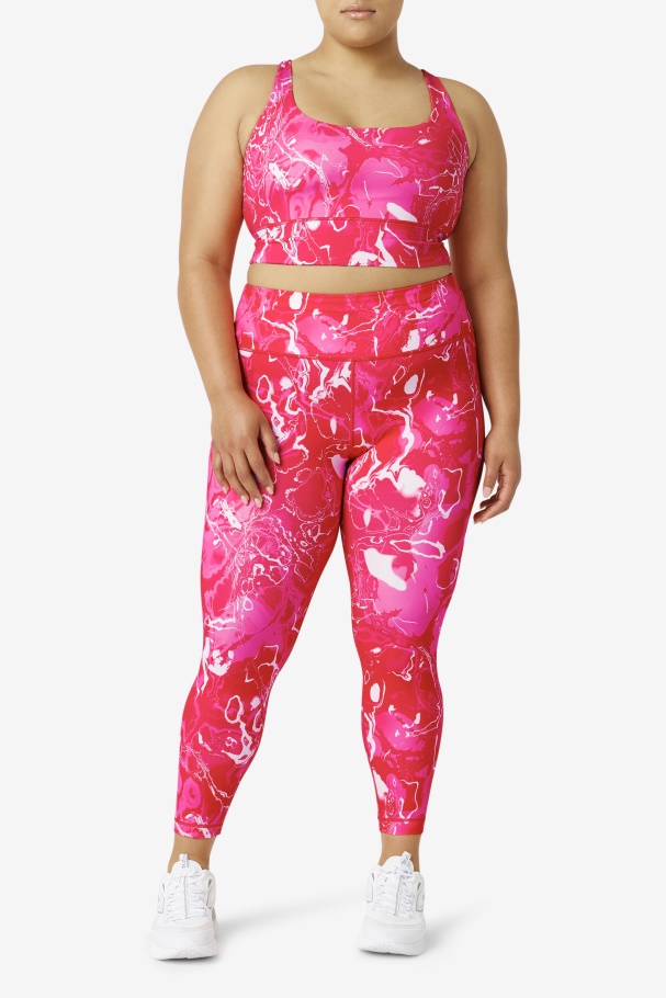 Pink Marble Fila UK Forza Sleek 7/8 Leggings