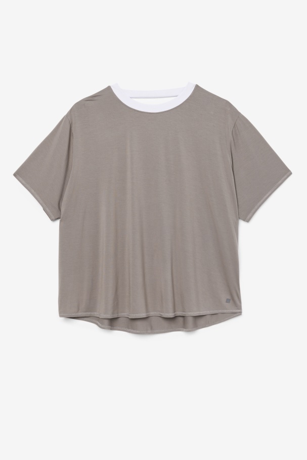 Fi-Lux Short Sleeve Top Fila UK Gargoyle/Lavender Blue