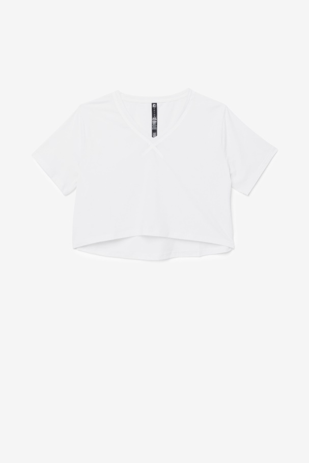 Fila UK White Fi-Lux High-Low Crop Top