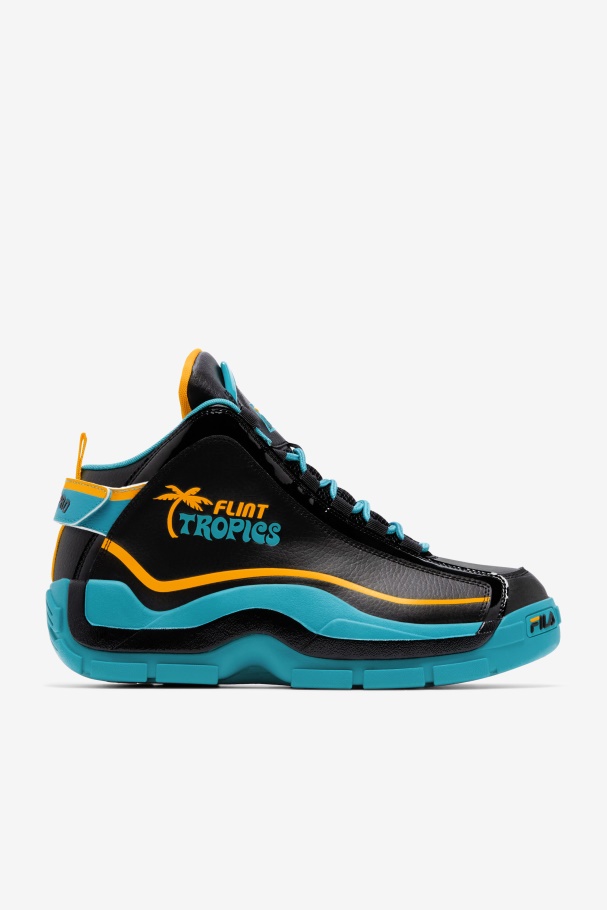 Men's Grant Hill 2 x Semi-Pro Fila UK Black/Teal/Zinnia