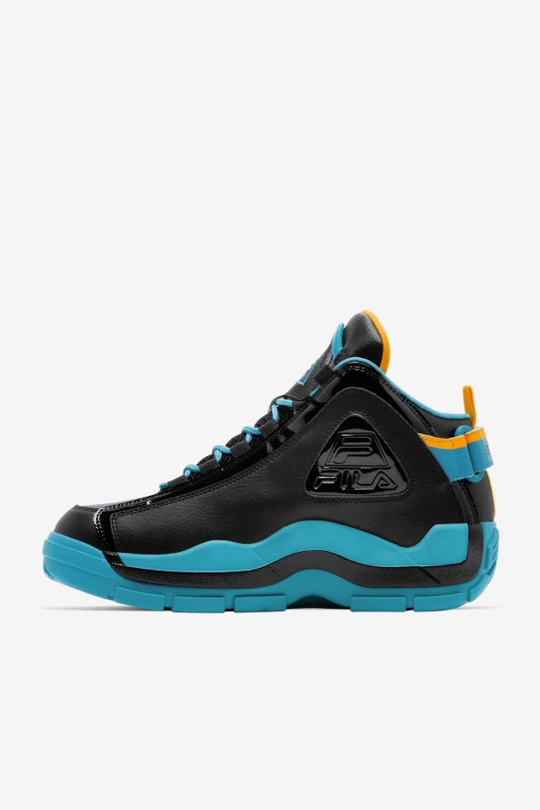 Men\'s Grant Hill 2 x Semi-Pro Fila UK Black/Teal/Zinnia